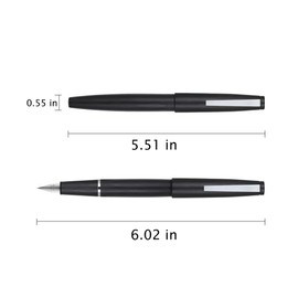 Jinhao 80 Black Fiber Brushed Fountain Pen, Iridium Fine Nib with Ink Converter, Classic Design Smooth Writing Pen (Silver Clip)