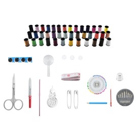 NUZAMAS Sewing Kit 128 pcs DIY Sewing Supplies with Carrying Case Portable Mini Sewing Kit Thread Spool Needles and Accessories for Home Campers and Travel