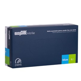 EASYCARE Nitrile Gloves, Pack of 100, Large, Blue/Box of 100 Gloves