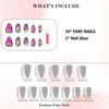 IMRAIN Press on Nails Medium Almond Fake Nails Black French