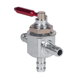 Mikatesi Two-Way Cut-Off Fuel Valves Kit Replaces For Scag 2-Way 1/4" Barbs Steel Fuel Oil Gas Petcock in Line Valve 482212, E633347, 1-633347, Husqvarana 539102679 with Hose Clamps