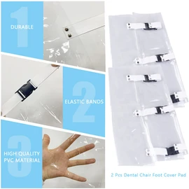Dental Chair Foot Cover Pad with Elastic Bands, Dental Practice Dustproof Protector Supplies, 2Pcs