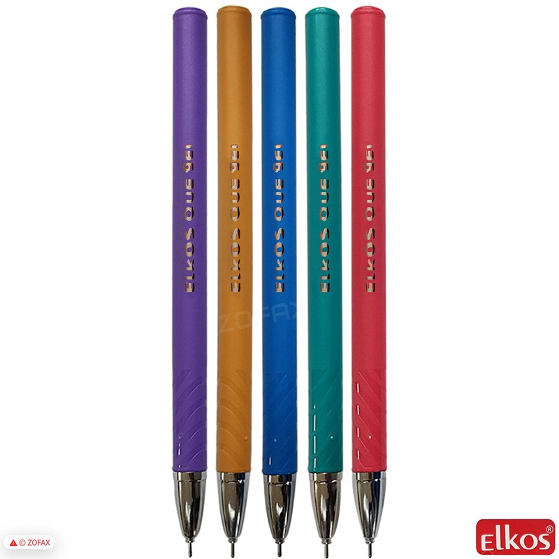 ELKOS BLUE Gel Pens, 0.7mm Fine Point, Pack of 5,