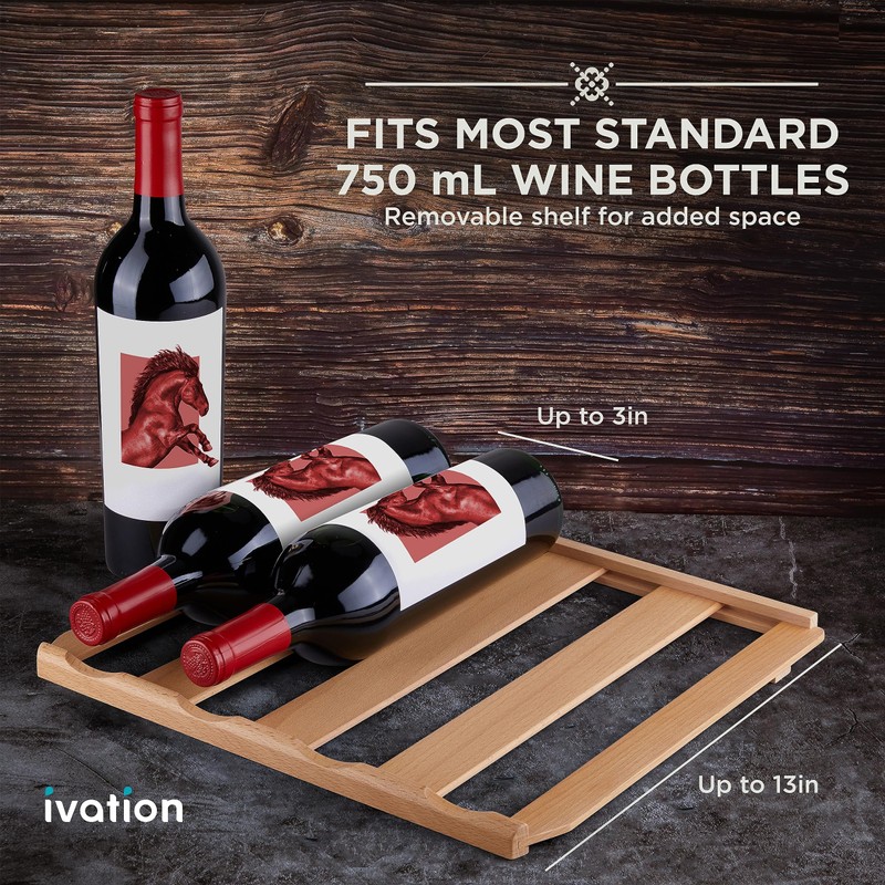 Ivation Premium Stainless Steel 8 Bottle Horizontal Thermoelectric Wine Cooler/Chiller