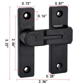 INIRET 2 Packs 180 Degree Flip Latch, Barn Door Latches，Zinc Alloy barn gate flip Door Latch,Sliding Door Antique Lock Gate Latches Wine Cabinet Closet Door Latches. (Matte Black)