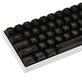 SbocKeeb Black Pudding Keycaps 61 Keycaps 60 Percent Keycaps Set, Custom Keycaps for MX Switches Mechanical Keyboards (Black)