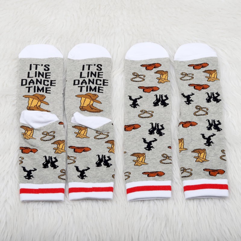 2 Pairs Line Dance Socks Line Dancing Lover Gift Hat
