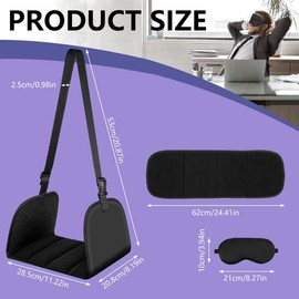 Flintronic Airplane Footrest, Portable Plane Foot Hammock, Travel Essentials Hammock with Support Plates, No Feet Clashing, for Travel Car Train Office Long Flights (Include 1*Eye Cover)