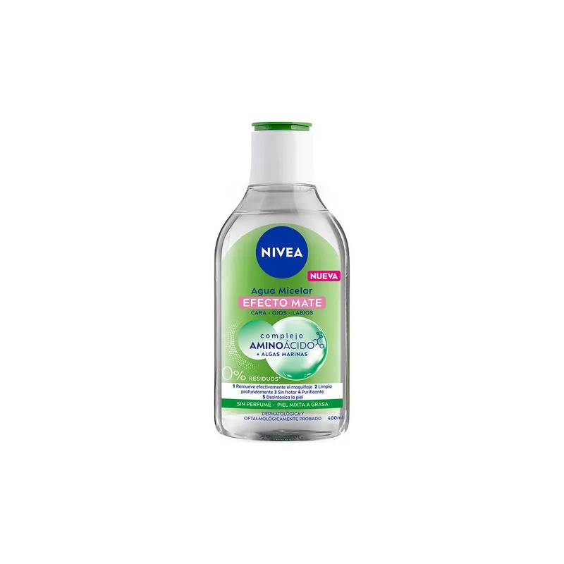 Agua Micelar Nivea Efecto Mate Complejo Aminoácido 400 Ml