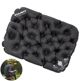 EULANT Inflatable Seat Cushion,Black Waterproof Air Cushion,Portable Sit Mat Pad for Camping Walking Hiking Travel Fishing Boating Flying Backpacking,or at Concerts, Beach, Lawn, Floor, Office