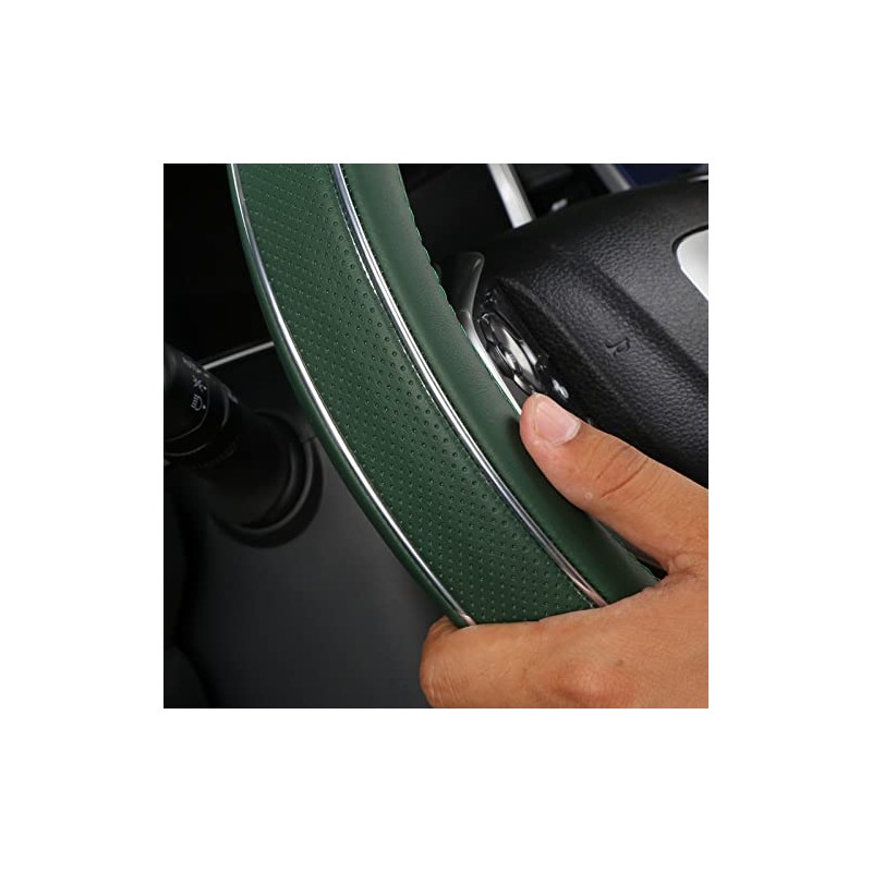 ALEMODR Custom Leather Steering Wheel Cover for Ford F-150, F-250,