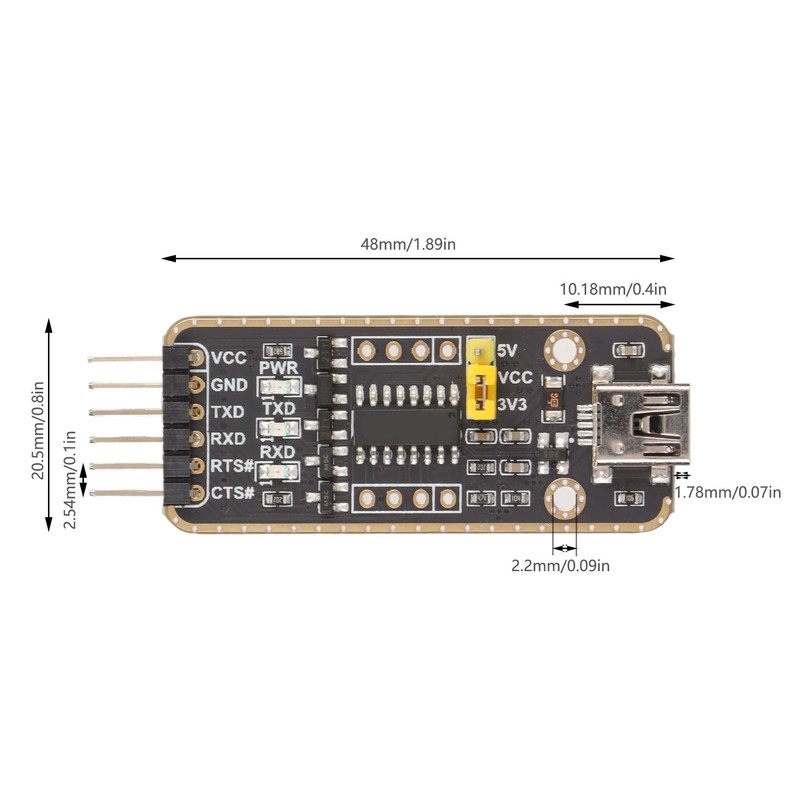 2pcs USB to UART Ttl Adapter For CH343G Chip Double