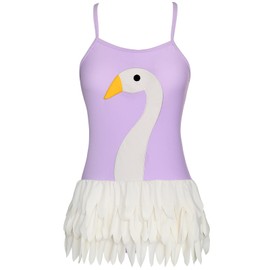 Girls Kids Bathing Suits Polka Dot Simplified/Swan/Florence Daisy Beach Sport 1-Piece Swimsuit(FBA)