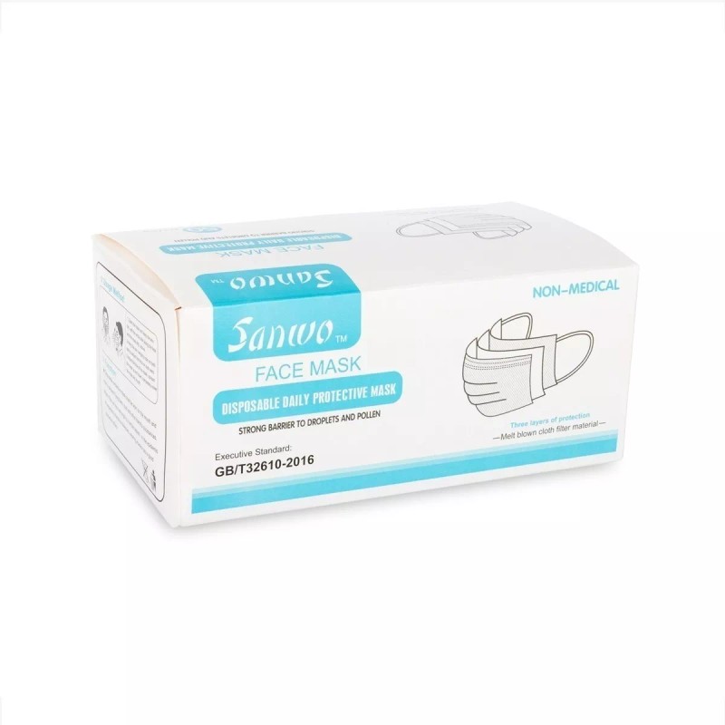 Sanwo Cubre Bocas Negro Tricapa Sanwo 50 Piezas Termosellado