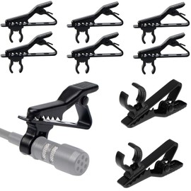 Lavaliermikrofon Clip,10 Stück Mikrofon Mic Clips,Metall Mikrofon Clip,Mini Mic Lavalier Clip,Schwarzer Kragenclip,Kleine Draht Clips für Interview Meeting Lectures Online Chat