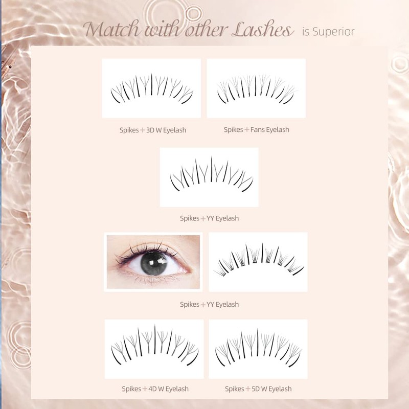 NAGARAKU Premade Spike Eyelash Extensions, 120 Pieces, Spikes, Ellipse Eyelashes,