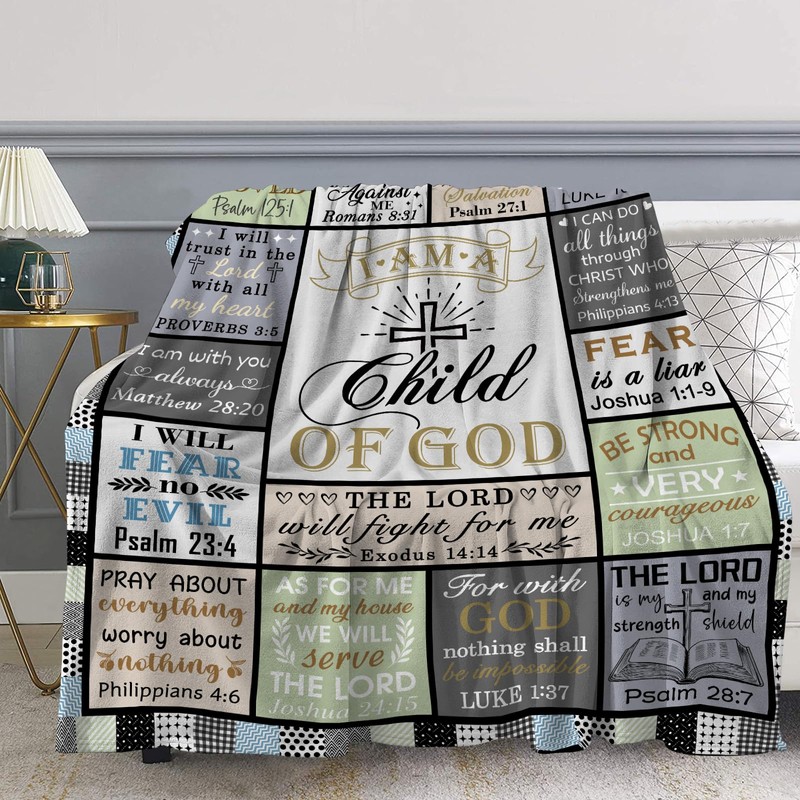 Pertos Religious Gifts Blanket Christian Bible Verse Throw Blanket