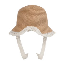 IPENNYE Straw Hat Bag, 2-Piece Set, For Children, Toddler, Kids, Girls, Paper Hat, Summer, Sun Hat, Straw Hat, Children's Hat, Safari Hat, Sun Hat, Drawcord, Quick Drying, Wide Brim Hat, For School