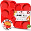 Walfos Silicone Muffin Top Pans for Baking 4inch Jumbo Size,