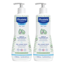 Mustela Baby Gentle Cleansing Gel - Baby Hair & Body Wash - From Birth On - With Natural Avocado fortified - Biodegradable Formula & Tear-Free - 16.90 fl. oz. – 2-Pack