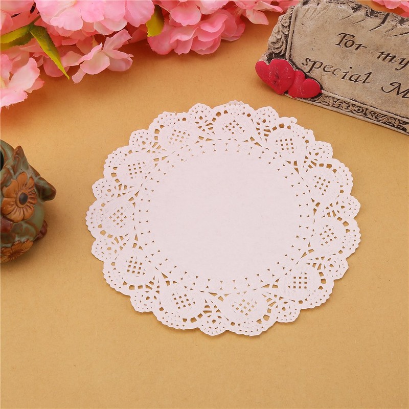 DECORA 12.5 Inch Round White Paper Lace Doilies for Wedding