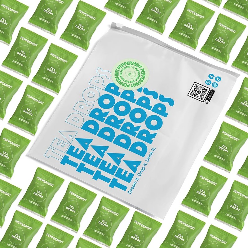 Tea Drops 30 Bulk Pack Organic Peppermint Bagless Tea -