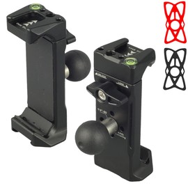 DEKEENSTAR Motorcycle Car Bike Cell Phone Holder with 20mm Ball, Aluminum 20mm Ball Mount Phone Holder with Dual Anti-loosening Locking knob for Double Protection