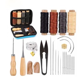 29PCS Leather Sewing Kit, Leather Sewing Waxed Thread Cord with Leather Craft Hand Tools Kit for DIY Sewing