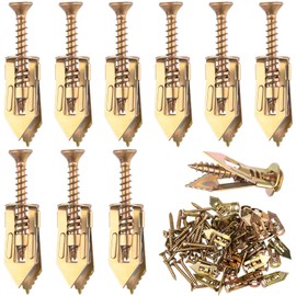 PAGOW 20 Pcs Self-Drilling Anchors, Ancors and Screws for Heavy Duty, Metal Screw Anchors Kit, No Drill and Holes in Wall (10 Pcs Steel Anchors 0.47"x1.1" + 10 Pcs Zinc Screws 0.3"x1.38")