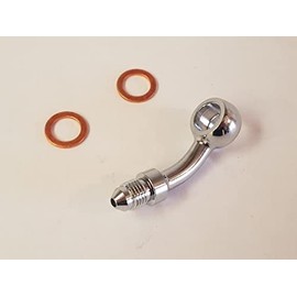 Big Dog Motorcycles 10MM 3/8 35* Banjo Fitting for Brake Line w/Washers CHROME