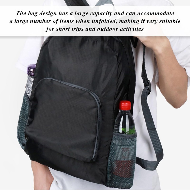 VEHYEGOI 1 Foldable Backpack And 2 Carabiners, Waterproof Portable Backpack,