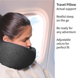 ETONVILLE Memory Foam Travel Pillow | Provides Real Support to Head, Neck, and Chin | Best Firm Airplane Pillow for Long Flights