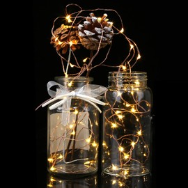 TenSteed Fairy Lights, 6 Pack 20 LEDs 7.2 Ft Copper Wire String Lights,Super Bright Warm White Led Rope Lights Copper Wire for DIY Wedding Home Bedroom Parties(Warm White)