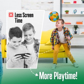 SAGA SPORTS SoftWhiz Colorful Safe Indoor Football Size 4 for kids | Felt-Cover Soft Football for Inside Your Home and Yard – Fun Gift with needle & Mesh Bag