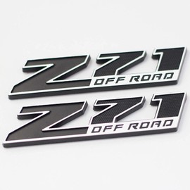 Aimoll 2pcs (Small Size) Z71 Off Road Emblems,Replacement 3D Decal Emblems for GMC Chevy Silverado Sierra Suburban Colorado. (Black/White)