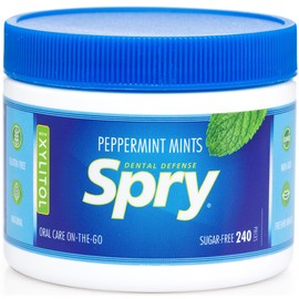 Spry Xylitol Mints, Peppermint Sugar Free Candy - Breath Mints That Promote Oral Health, Dry Mouth Mints That Increase Saliva Production, and Stop Bad Breath, 240 Count (Pack of 2)