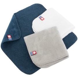 Bloom Imabari Towel, Certified Hand Towel, Set of 3, Vine Handkerchief, Simple, Made in Japan, 100% Cotton, Men's, Women's (White, Navy, Gray)