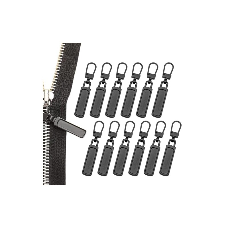Spare Zipper Pull, Metal Zipper Tabs, 12 Pcs Replacement Zippers