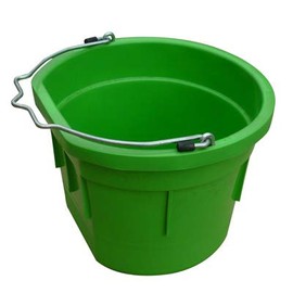 8 Quart 2 Gallon Lime Green Flat Back Sided Farm/Ranch/Shop Utility Bucket Pail - Pack of (2)