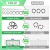 Foliv 380-Piece Snap Ring Assortment Circlip Set 17 Sizes Carbon