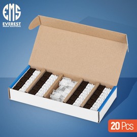 Everest Media Solutions 90° Angled CAT6 Keystone Jack in Brown - Slim Profile RJ45 Ethernet Connector - Compatible with 90° Angled Speed Termination Tool - easyJACK (B094WB91H3) - 20-Pack