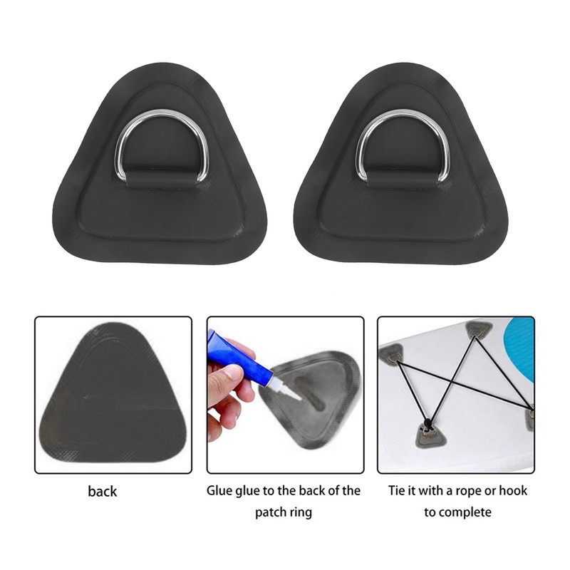 4 Pcs D Ring Patch Stainless Steel D Ring Pad