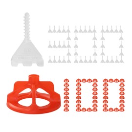 DGSL Tile Leveling System 1/8", 300 Pcs Tile Spacers and 100 Pcs Red Cap, Tile Spacers Leveling System for Professional Ceramic Tile and Stone Installation, Precision Gap Control