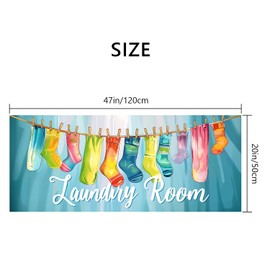 THISFIND ﻿Laundry Room Runner Rug 20x47 inch,Non-Slip Waterproof Floor Mat,Farmhouse Kitchen Floor Mat for Mudroom and Bathroom