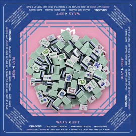 4-layer Professional Mahjong Tiles American Set 160-tile Pale Blue Acrylic Heavyweight Geometric Rose Charleston EditionColor: Blue Mahjong Mat