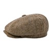 BOTVELA Men's 8 Panel Wool Blend Newsboy Flat Cap Herringbone
