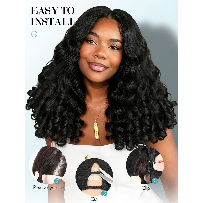 Yaki Curly V Part Wigs Afro Curly Wig with Bouncy
