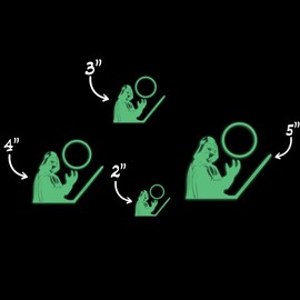 Star Inspired Movie Character Space Vader Style 4 Glow in The Dark Sticker Decal for Phone Tablet Laptop Car Truck Window | 2" Sticker | Orange