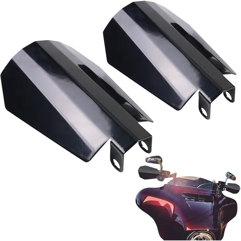 StarknightMT Motorcycle Handguards Black Coffin Cut Stainless Steel Hand Guards