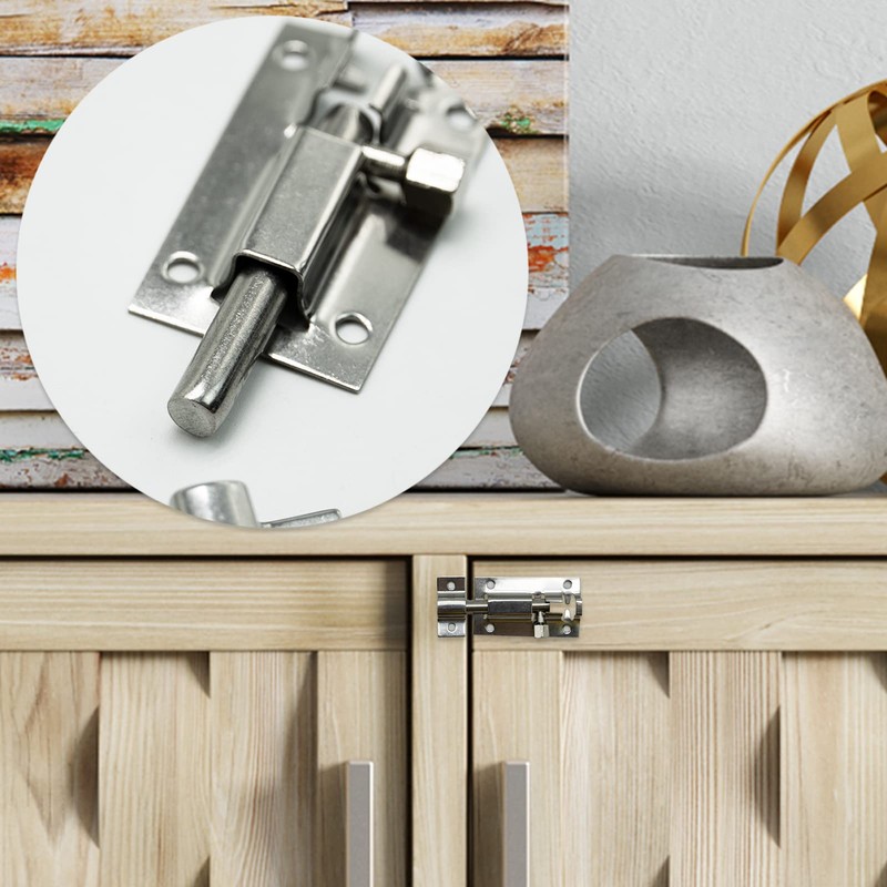 2 Pack Door Latch, Stainless Steel Sliding Bolt Latch Lock,Small